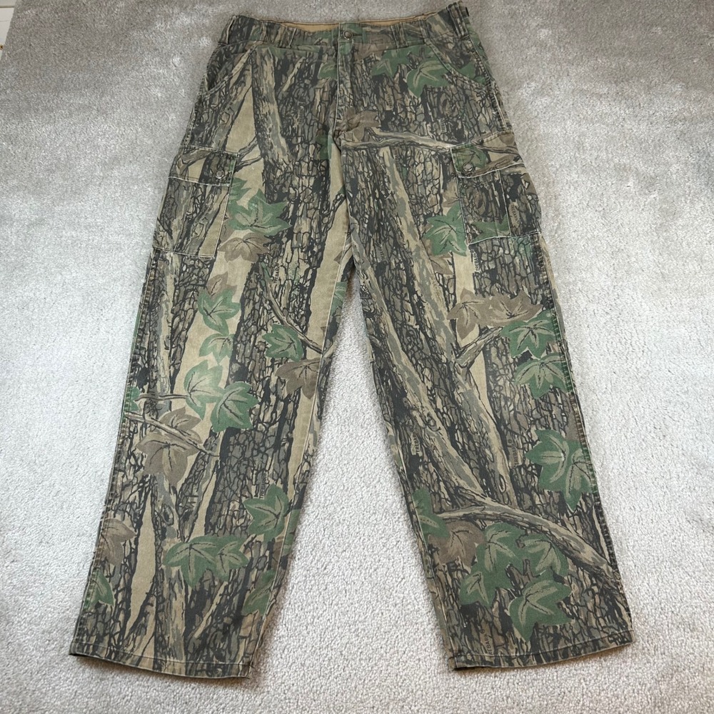 VTG Winchester Camo Cargo Pants Mens Medium 32x30 Brown Trebark Tactical Utility